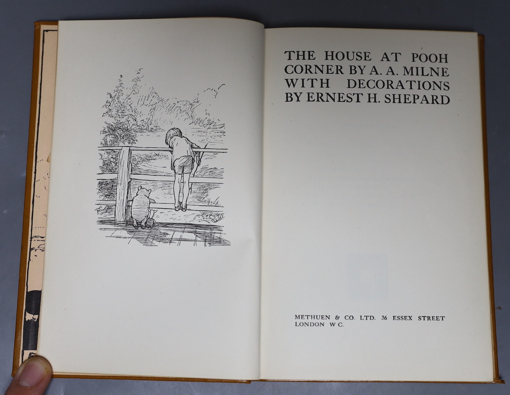 Milne, Alan Alexander - The House at Pooh Corner, 1st edition, illustrated by Ernest H. Shepard, 8vo, rebound calf gilt, Methuen & Co., London, 1928